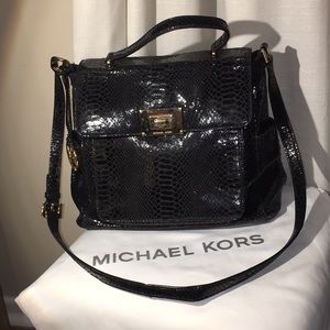 Michael Kors Snakeskin Sloan Black Purse handbag